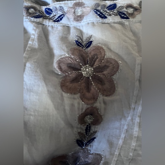 Free People pale blue gauze-cotton embellished dress - Picture 7 of 8